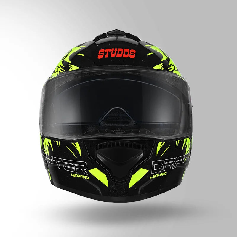 STUDDS DRIFTER LEOPARD D2 HELMET - MATT BLACK YELLOW