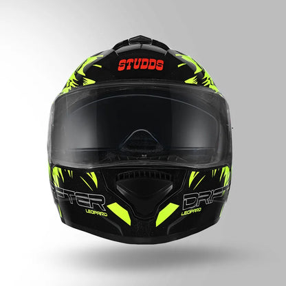 STUDDS DRIFTER LEOPARD D2 HELMET - MATT BLACK YELLOW