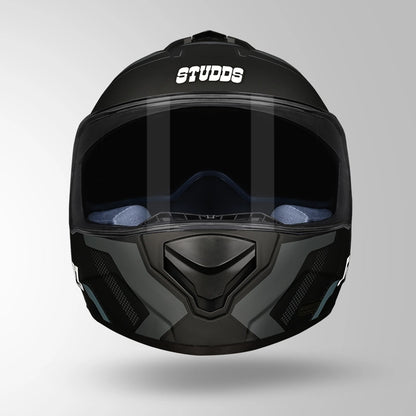Studds Drifter D4-R1 Isi-Dot Certified Full Face Helmet MATT BLACK & GREY
