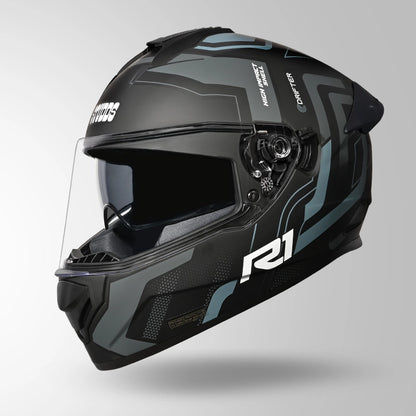 Studds Drifter D4-R1 Isi-Dot Certified Full Face Helmet MATT BLACK & GREY