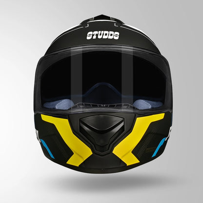 Studds Drifter D4-R1 Isi-Dot Certified Full Face Helmet MATT BLACK / YELLOW & WHITE