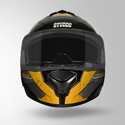 STUDDS DRIFTER D6 REBELLION BLACK N5 YELLOW FULL FACE HELMET