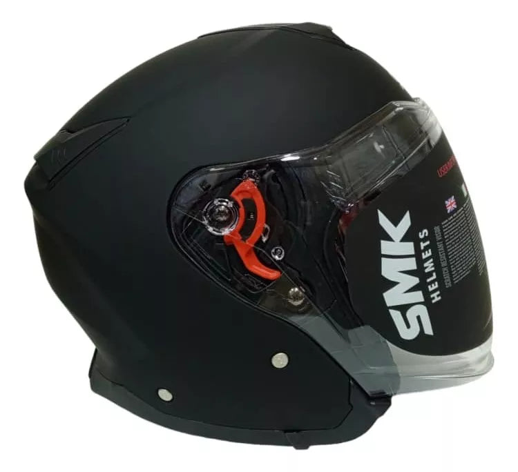 SMK GTJ SOLID open face half helmet Matt Black DOT ECE 22