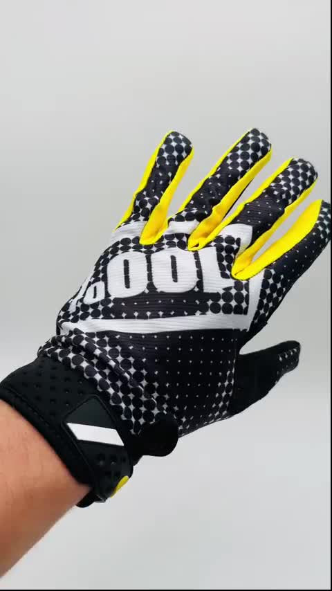 100% iTrack Motocross / cycling Gloves  black white yellow dott