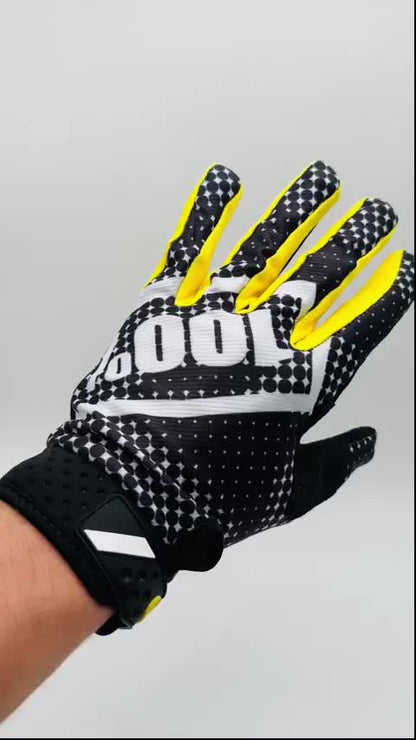 100% iTrack Motocross / cycling Gloves  black white yellow dott