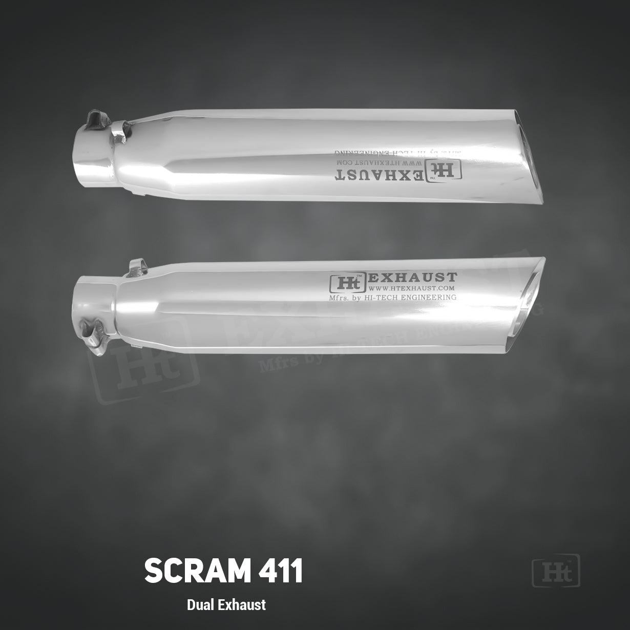 Dual Exhaust System – FOR SCRAM 411 Ht exhaust – full bend with