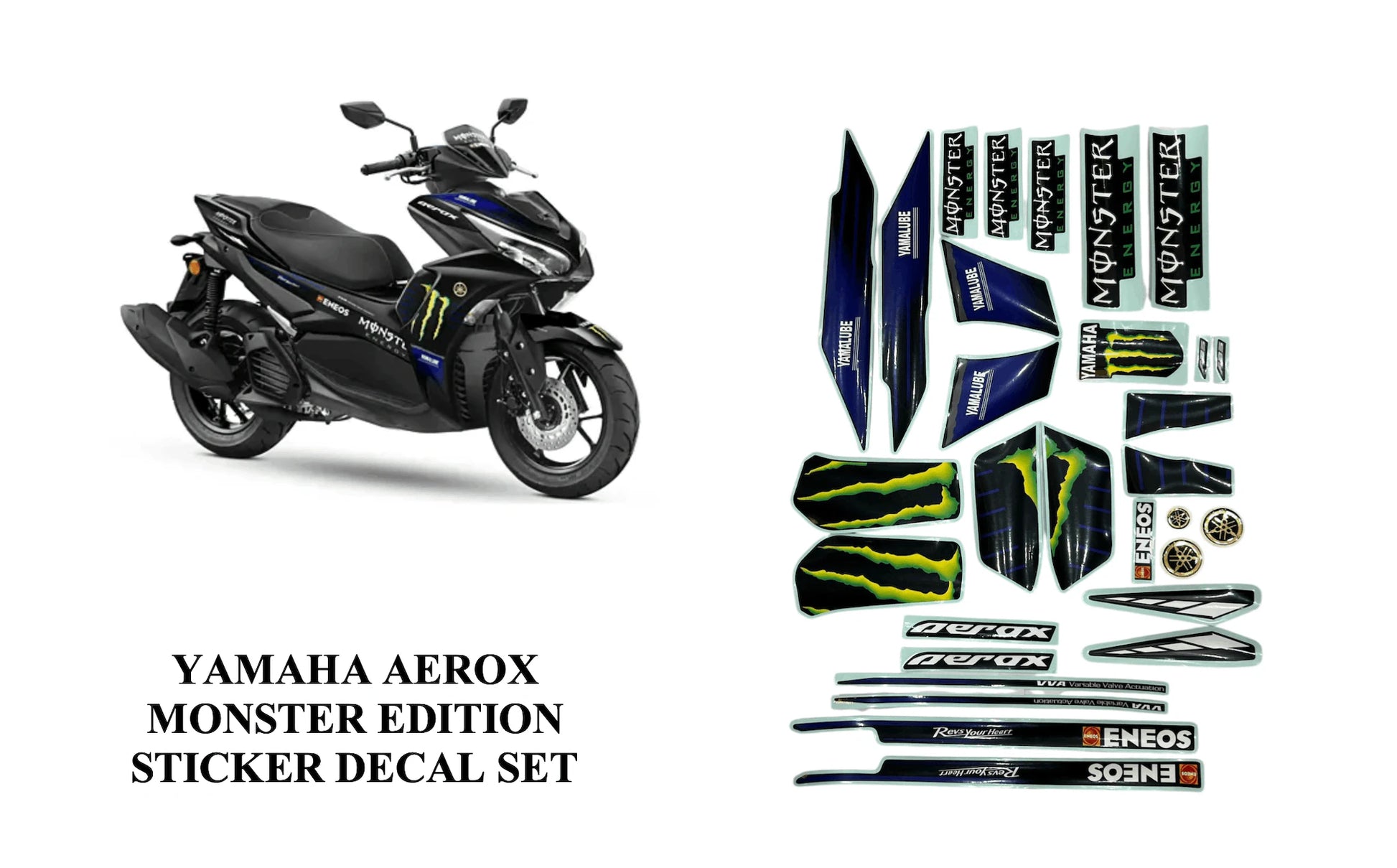 YAMAHA AEROX 155 DECAL STICKER SET FULL BODY MONSTER