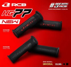 RCB ANTI SLIP | HG77 HANDLEBAR GRIP SET   BLACK RED | UNIVERSAL