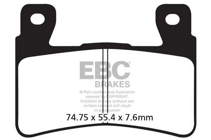 Honda CB1000 R brake pad front  ( Double-H™ Sintered )  brake pads  FA296HH| EBC ( Pack of 1 )
