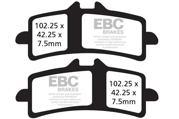 Yamaha R1 / R1M 2025, 2026 front brake pad  ( Double-H™ Sintered )  brake pads  FA447HH | EBC ( Pack of 1 )