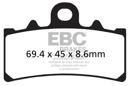 KTM ADVENTURE 250 / 390 ( BS4 - BS6 ) Front ( Double-H™ Sintered ) Brake Pads  - FA606HH  Fully Sintered - EBC ( PACK OF 1 )