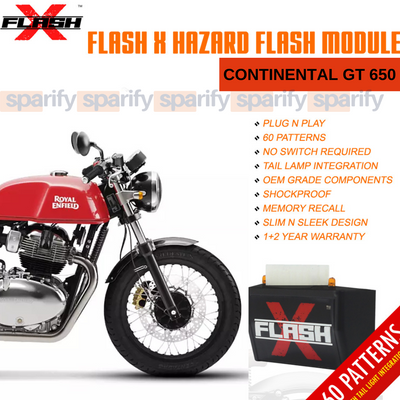 Continental GT 650FlashX Hazard Flash Module, Blinker/Flasher for All Motorcycle & Scooters