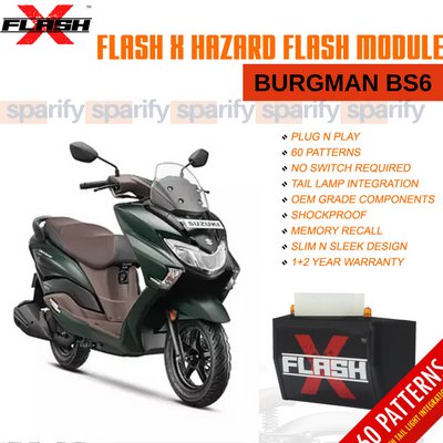 SUZUKI BURGMAN BS6 FlashX Hazard Flash Module, Blinker/Flasher - 60 patterns