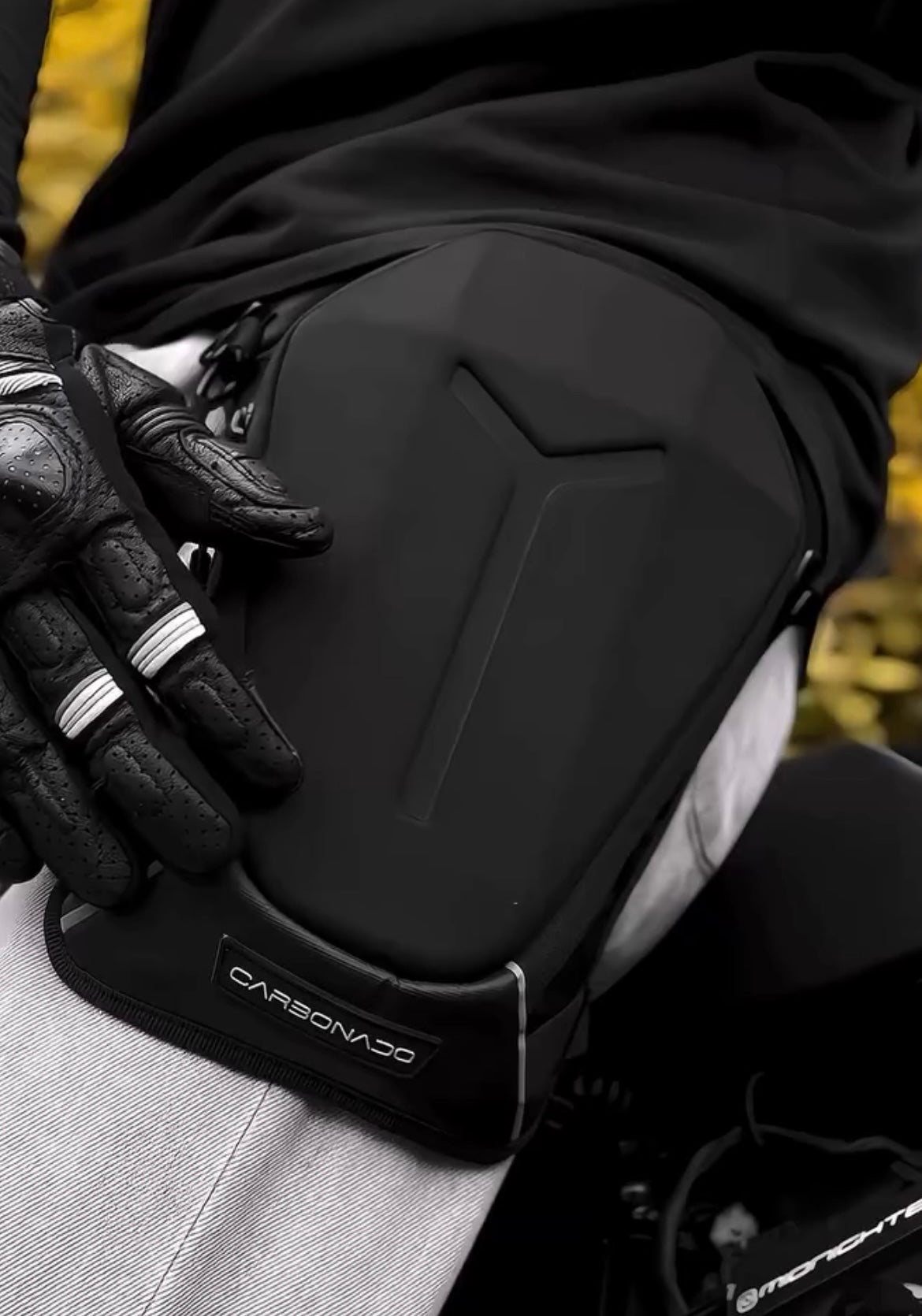 Carbonado Turtle Unisex Waist Bag | Multipurpose Utility Waist Pouch | Cross Body | Strap to Leg or Hip | for Motorcycling, Outdoor, Hiking, Adventure and Travel - BLACK