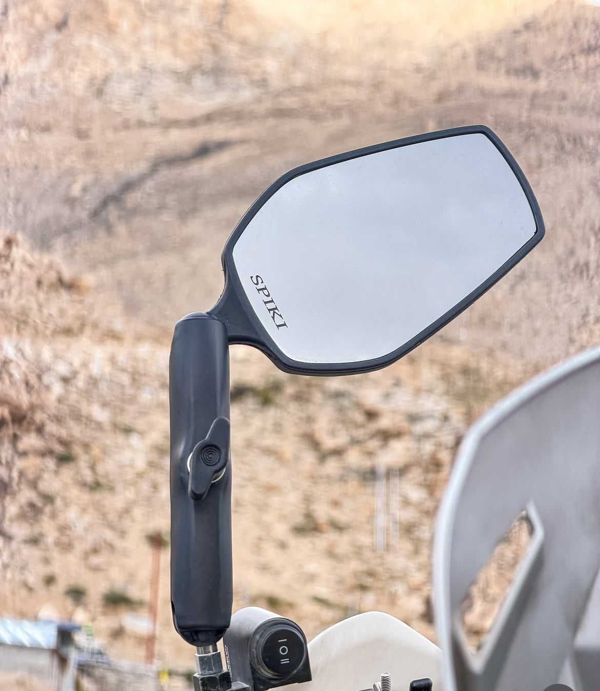 SPIKI ( NOMAD SERIES ) Adventure 3.0 Motorcycle Mirrors | 360° Rotatable Universal Side Mirrors for Road & Off-Road Riding