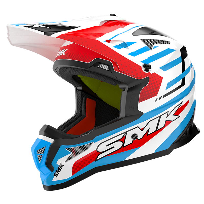 SMK Allterra Bulldozer White Blue Red Gloss (GL153) Helmet helmet highlight 