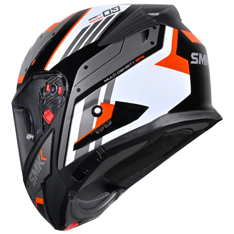 SMK Gullwing Tekker Black Orange White Gloss (GL217) Helmet
