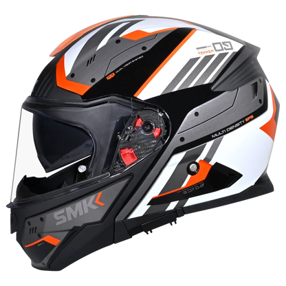SMK Gullwing Tekker Black Orange White Gloss (GL217) Helmet