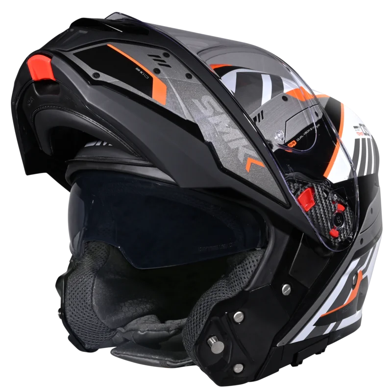 SMK Gullwing Tekker Black Orange White Gloss (GL217) Helmet