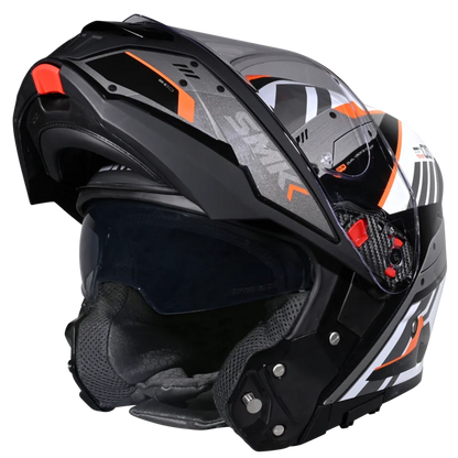 SMK Gullwing Tekker Black Orange White Gloss (GL217) Helmet