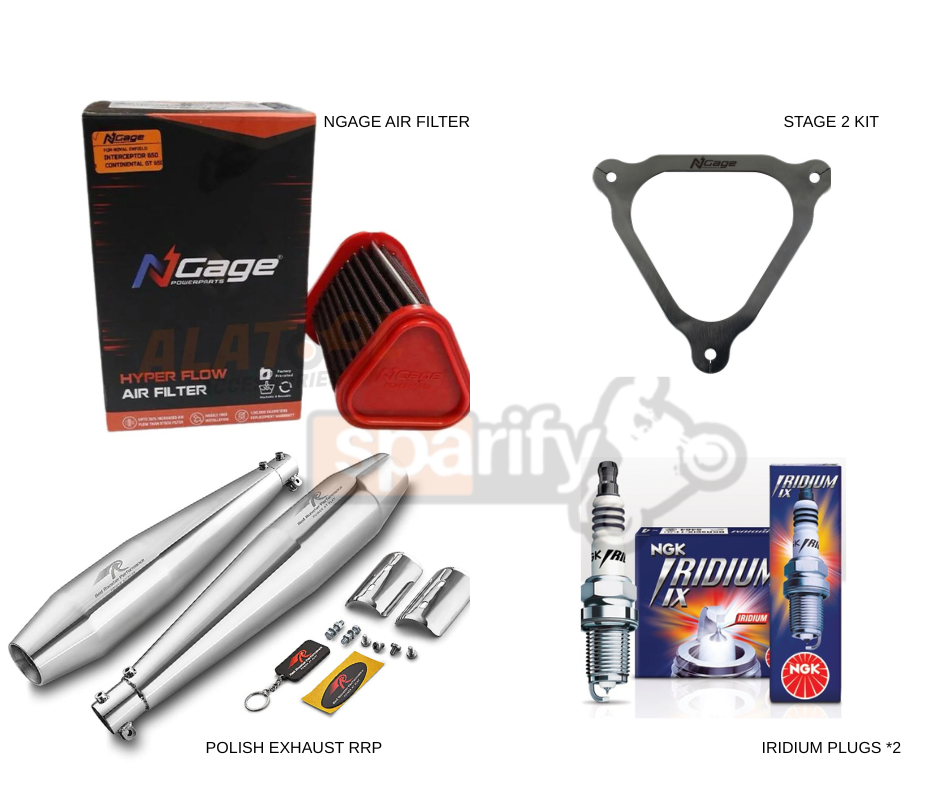 Red rooster performance exhaust for Interceptor 650 /continental GT 650 stellar polish ( with DB killer )