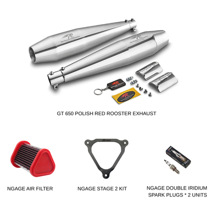 Red rooster performance exhaust for Interceptor 650 /continental GT 650 stellar polish ( with DB killer )