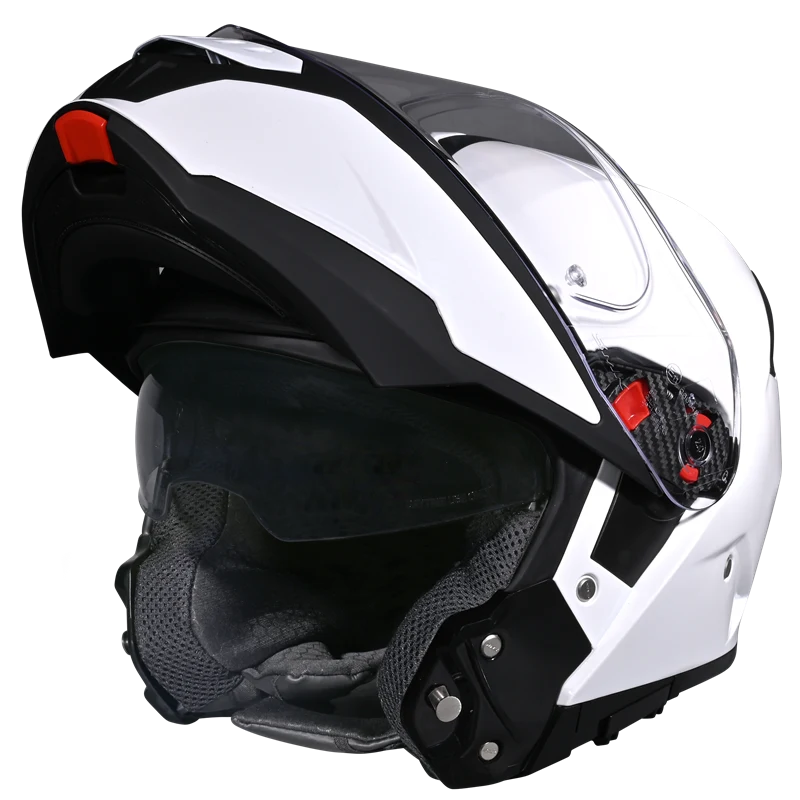 SMK Helmets - Gullwing Solid - Gloss White- Dual Visor Flip Up Helmet - GL100