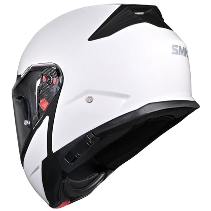 SMK Helmets - Gullwing Solid - Gloss White- Dual Visor Flip Up Helmet - GL100
