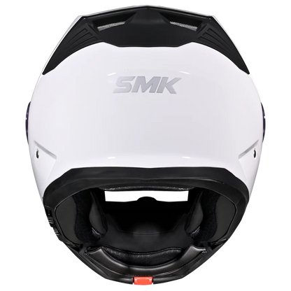 SMK Helmets - Gullwing Solid - Gloss White- Dual Visor Flip Up Helmet - GL100