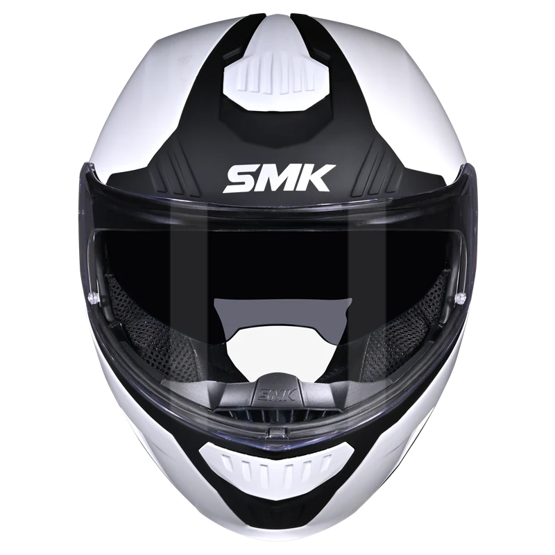 SMK Helmets - Gullwing Solid - Gloss White- Dual Visor Flip Up Helmet - GL100