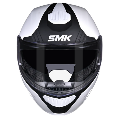 SMK Helmets - Gullwing Solid - Gloss White- Dual Visor Flip Up Helmet - GL100