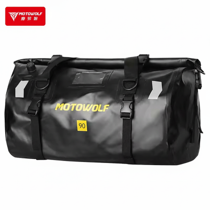 MOTOWOLF | Motorcycle Tail Bag - 90L Waterproof | MDL0717 | Duffel Bag for Touring Adventure, Camping, Cycling - BLACK