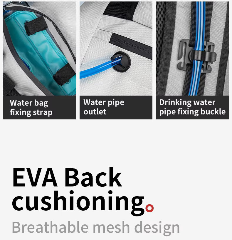 MOTOWOLF MB3 ADV EDITION | 30 litres | Portable nets | Expandable | Waterproof Riding Backpack with Net Bag Hydration Drinking Straw Water Storage Bag - Light green