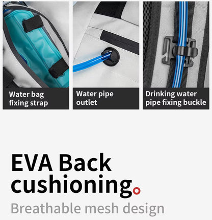 MOTOWOLF MB3 ADV EDITION | 30 litres | Portable nets | Expandable | Waterproof Riding Backpack with Net Bag Hydration Drinking Straw Water Storage Bag - Light green