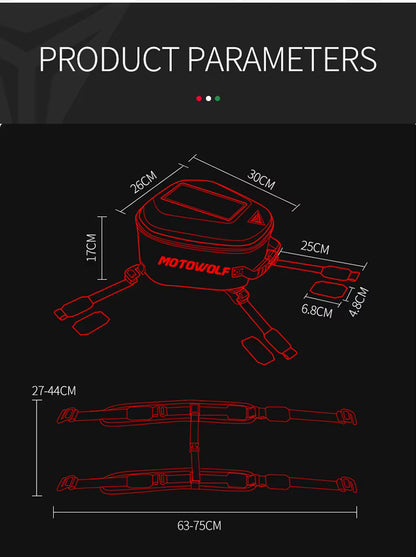 MOTOWOLF Motorcycle Fuel tank Bag MDL0702 | Waterproof | Antislip | For All Motorcycles  - BLACK