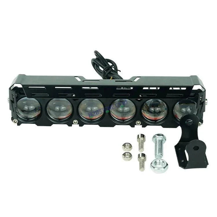 LIU HJG ORIGINAL future eye 6 lens with (wiring harness) and switch dual colour yellow white compatible for all motorcycle , thar , jeep and cars | STRAIGHT  BAR FOGG LIGHTS