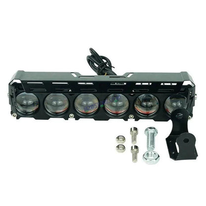 LIU HJG ORIGINAL future eye 6 lens with (wiring harness) and switch dual colour yellow white compatible for all motorcycle , thar , jeep and cars | STRAIGHT  BAR FOGG LIGHTS