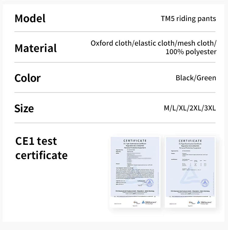 MOTOWOLF TM5 Motorcycle Riding Pants for Men | CE Level 1 Armoured Riding Pants with Knee & Hip Protectors | Breathable Mesh Touring Pants | Black