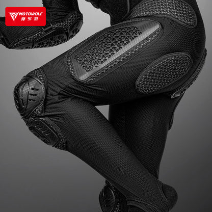 Motowolf Armor Riding Pants with Knee & Hip Armor | Motocross Armor | Suit Pants with Protective Gear | Four Season | PG1 | Anti Fall | Off-road Riding Armor | Bike Safety Pants for Touring & Street Riding- BLACK