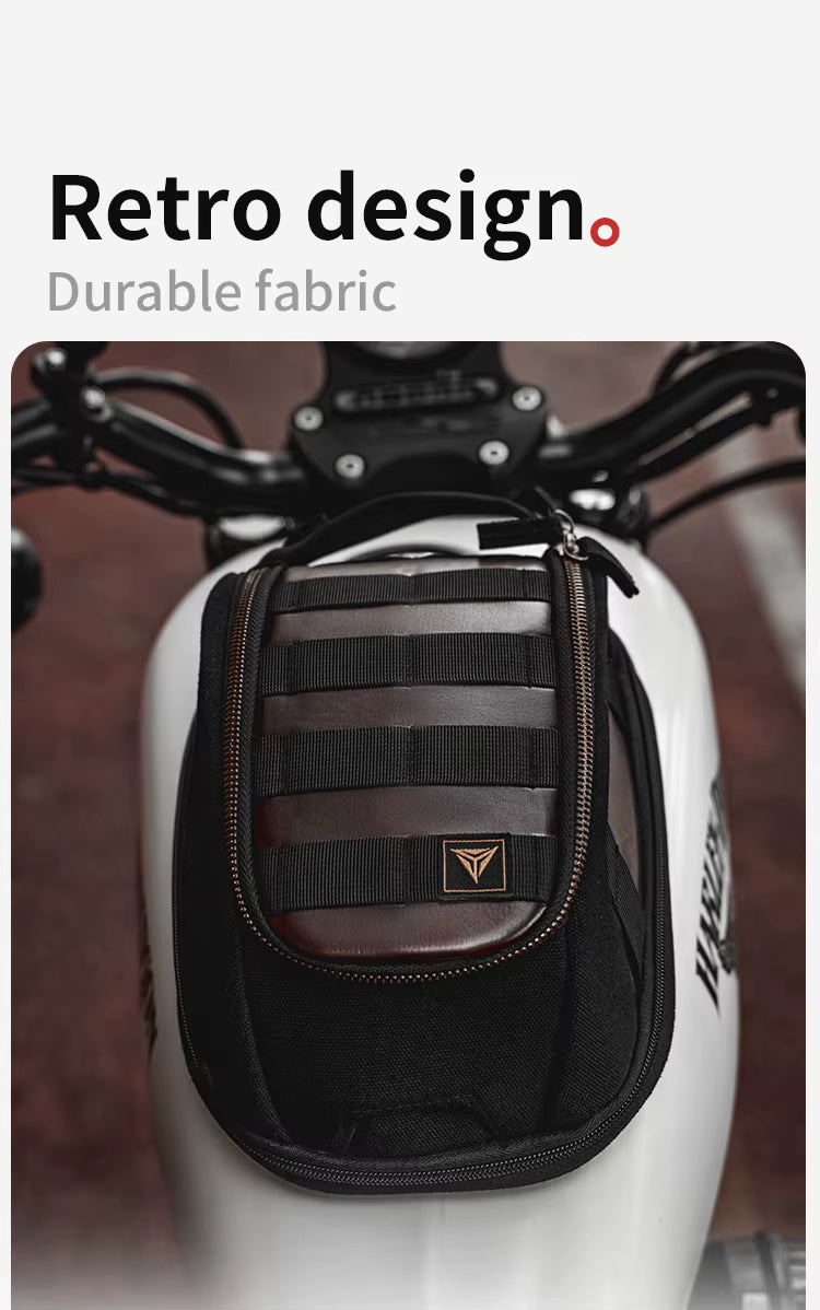 Motowolf MB11 Retro Magnetic Motorcycle Tank Bag 3L–5L | Expandable Vintage Tank Bag with Waterproof Cover & Strong Magnets