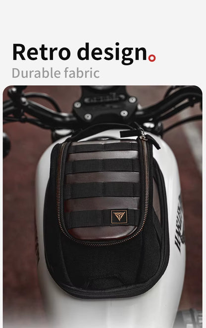 Motowolf MB11 Retro Magnetic Motorcycle Tank Bag 3L–5L | Expandable Vintage Tank Bag with Waterproof Cover & Strong Magnets