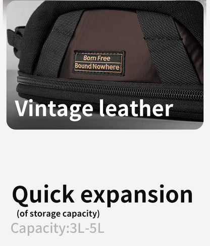 Motowolf MB11 Retro Magnetic Motorcycle Tank Bag 3L–5L | Expandable Vintage Tank Bag with Waterproof Cover & Strong Magnets