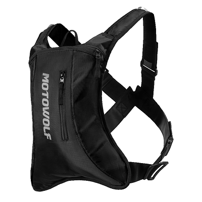 MOTOWOLF MB7 Hydration Backpack( 6l capacity ) with ( 2 ltrs ) bladder | Waterproof | Ideal for motorcycle riders | 2025 Edition - BLACK
