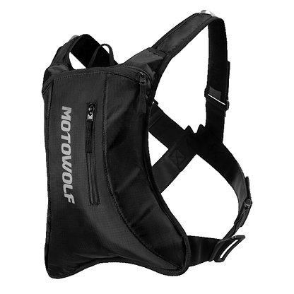 MOTOWOLF MB7 Hydration Backpack( 6l capacity ) with ( 2 ltrs ) bladder | Waterproof | Ideal for motorcycle riders | 2025 Edition - BLACK