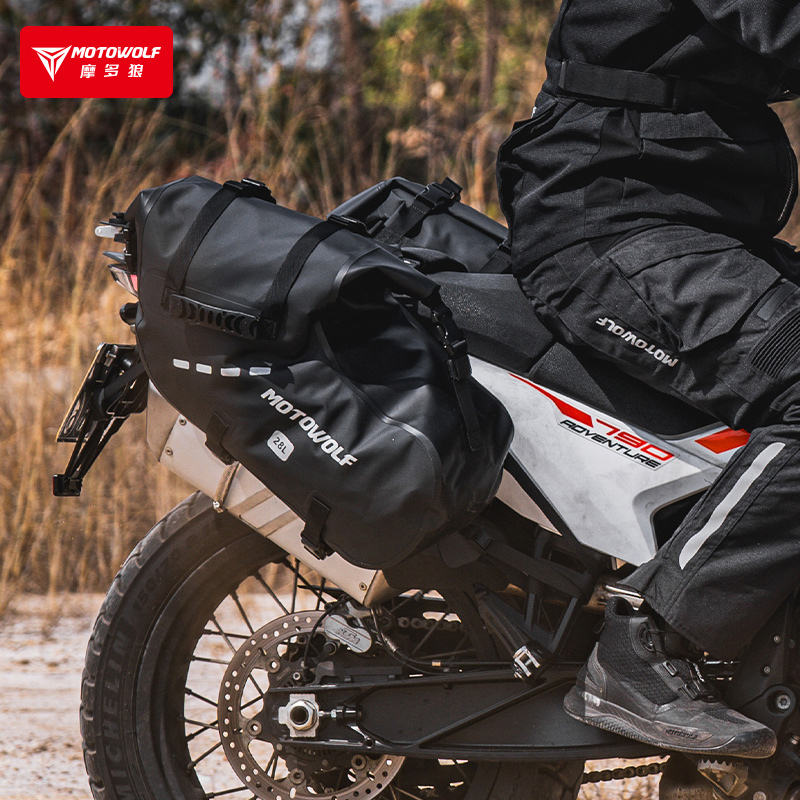 MOTOWOLF MB2 28L/48L Waterproof Pannier Bag / Saddle bag for Motorcycle Adventure High Quality Motorbike Saddle Drypack-Pair | BLACK - Universal