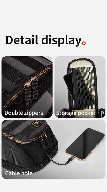 Motowolf MB11 Retro Magnetic Motorcycle Tank Bag 3L–5L | Expandable Vintage Tank Bag with Waterproof Cover & Strong Magnets