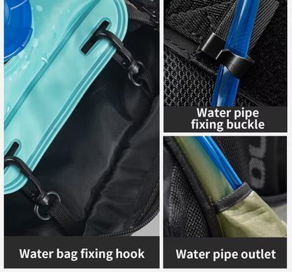 MOTOWOLF MB7 Hydration Backpack( 6l capacity ) with ( 2 ltrs ) bladder | Waterproof | Ideal for motorcycle riders | 2025 Edition - BLACK