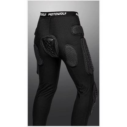 Motowolf Armor Riding Pants with Knee & Hip Armor | Motocross Armor | Suit Pants with Protective Gear | Four Season | PG1 | Anti Fall | Off-road Riding Armor | Bike Safety Pants for Touring & Street Riding- BLACK