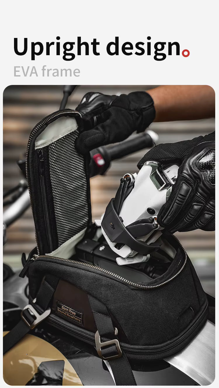 Motowolf MB11 Retro Magnetic Motorcycle Tank Bag 3L–5L | Expandable Vintage Tank Bag with Waterproof Cover & Strong Magnets