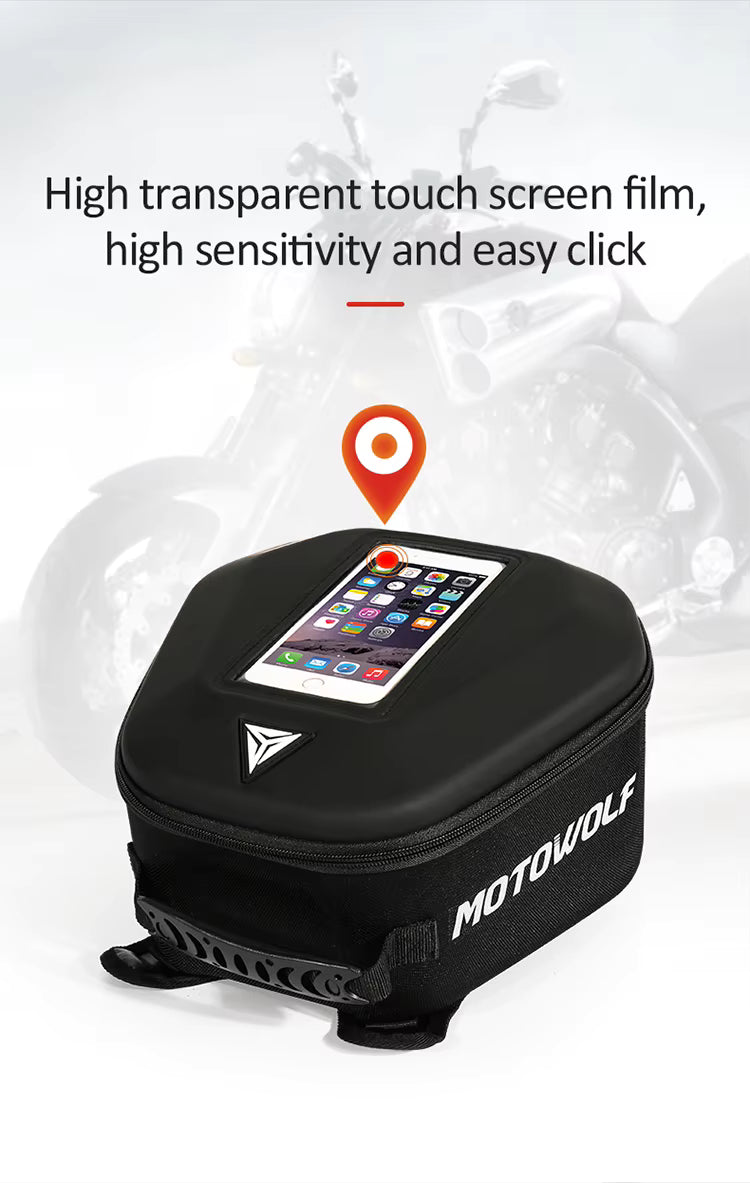 MOTOWOLF Motorcycle Fuel tank Bag MDL0702 | Waterproof | Antislip | For All Motorcycles  - BLACK